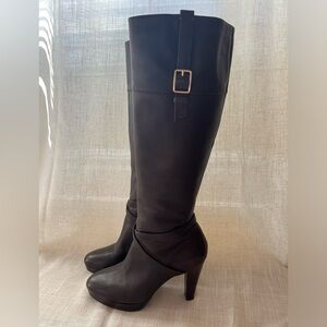 Cole Haan Brown Tall Vegan Leather Heeled Boots